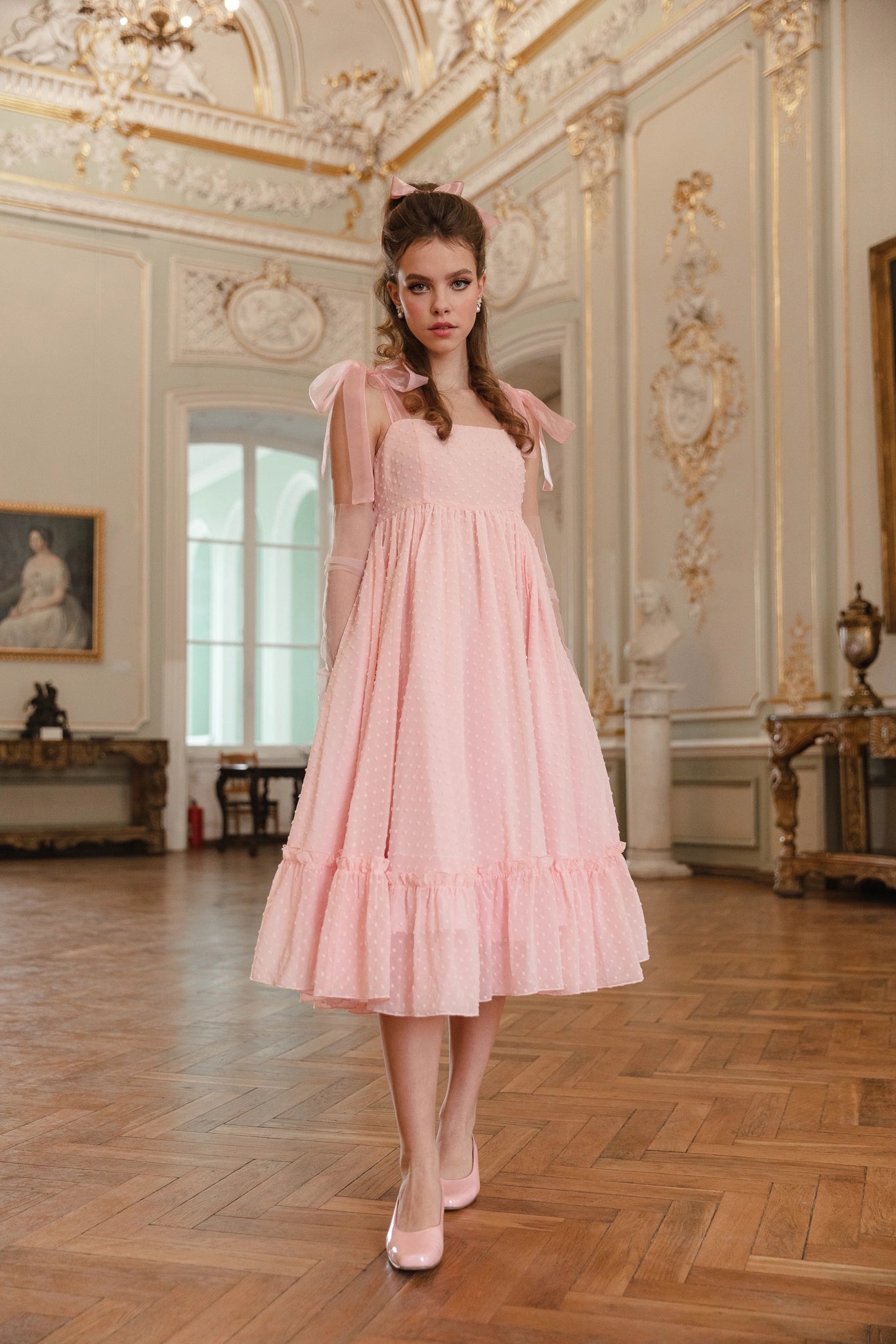 princess midi dress for women Princess Cotton Midi Dress with Nursing Zippers in Sweet Wildflowers XS (US0/2)