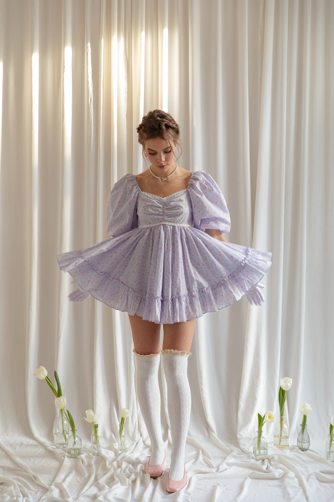 faithfull the brand charlotte mini dress Faithfull the Brand Charolette Smocked Mini Dress Blue Yellow XL