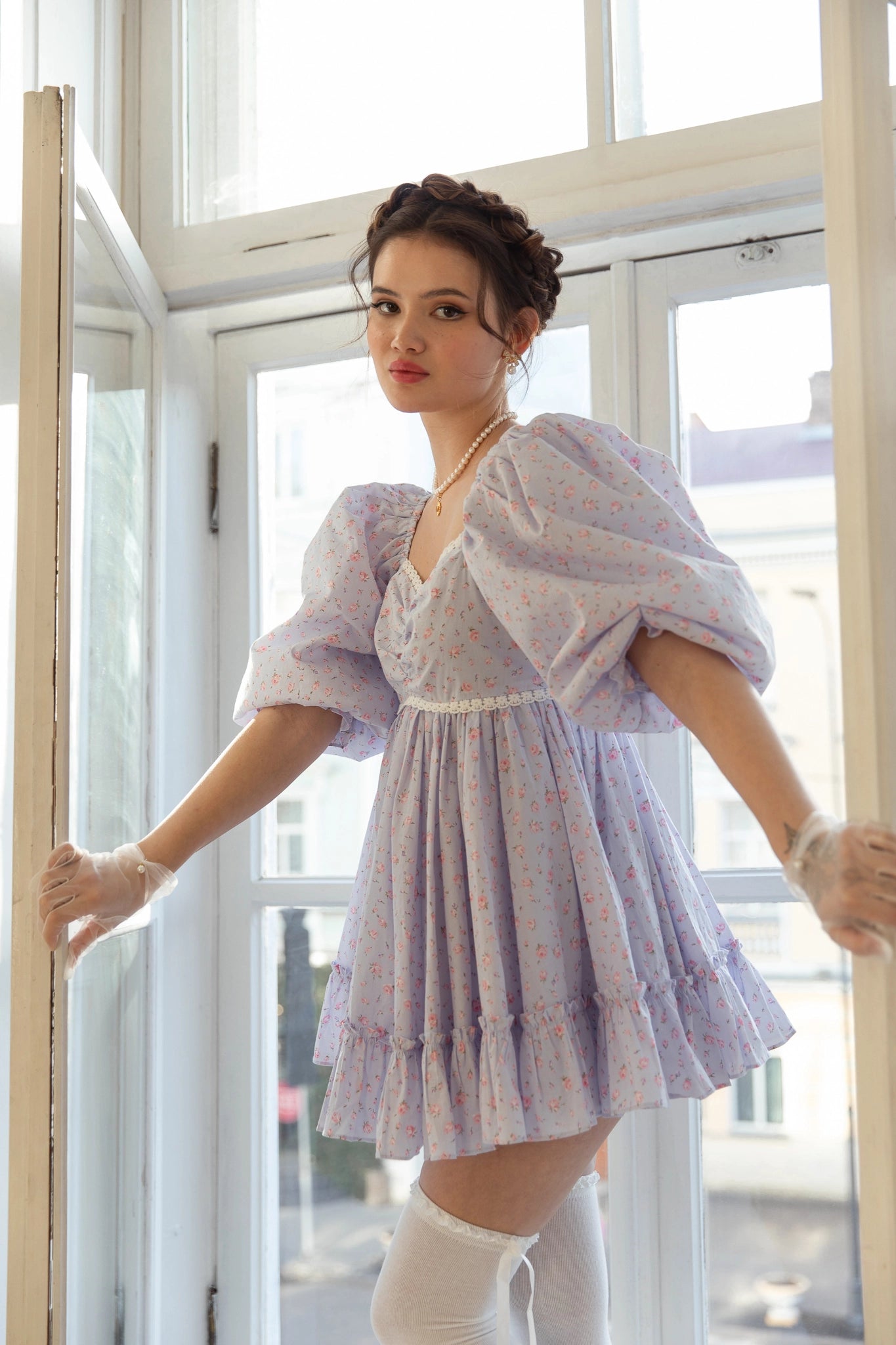 short babydoll dress Charlotte Mini S Pink Fabric _okendo:syndication_key:CL129967293 White Embroidered Wedding dress, Size Up For This Designer:3T