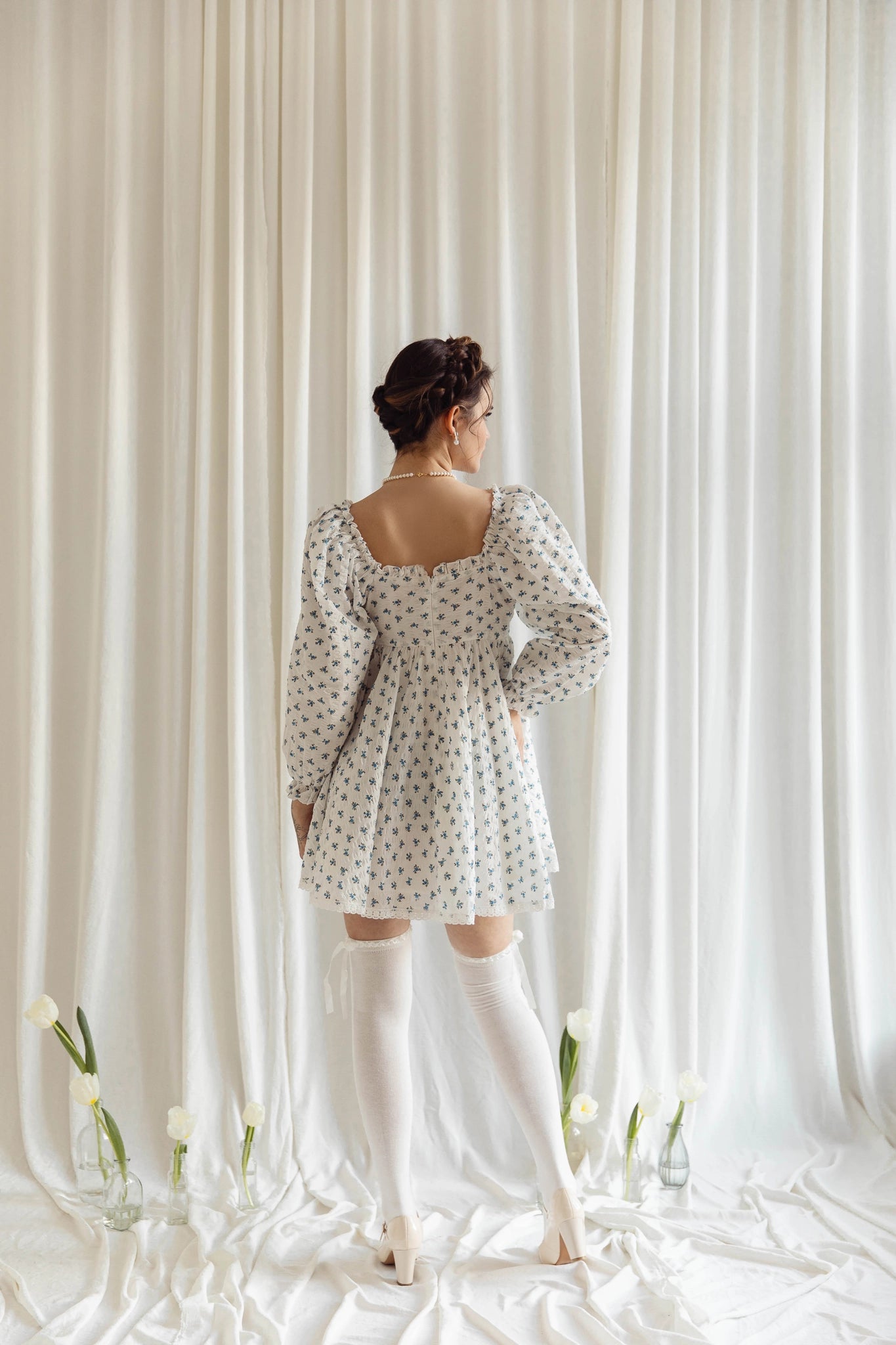 Isabelle Babydoll Long Sleeve Mini Dress – Smitten Label